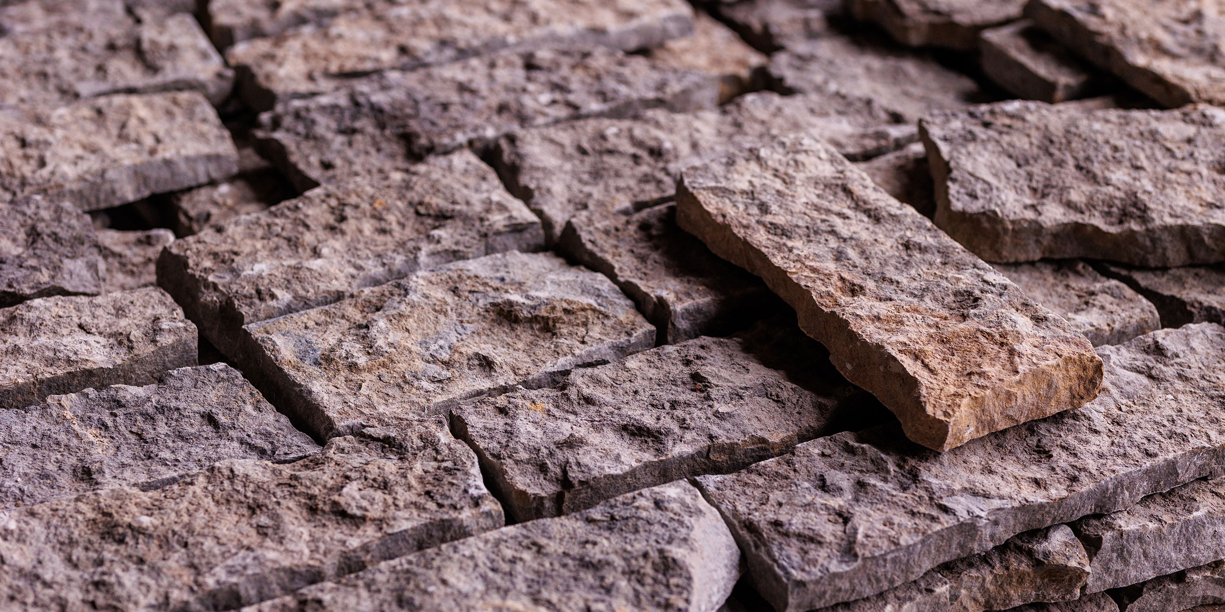 A stack of Rademann natural stone veneer